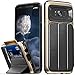 Galaxy S8 Plus Wallet Case, Vena [vCommute][Military Grade Drop Protection] Flip Leather Cover Card Slot Holder with KickStand for Samsung Galaxy S8+ Plus (Gold / Black)