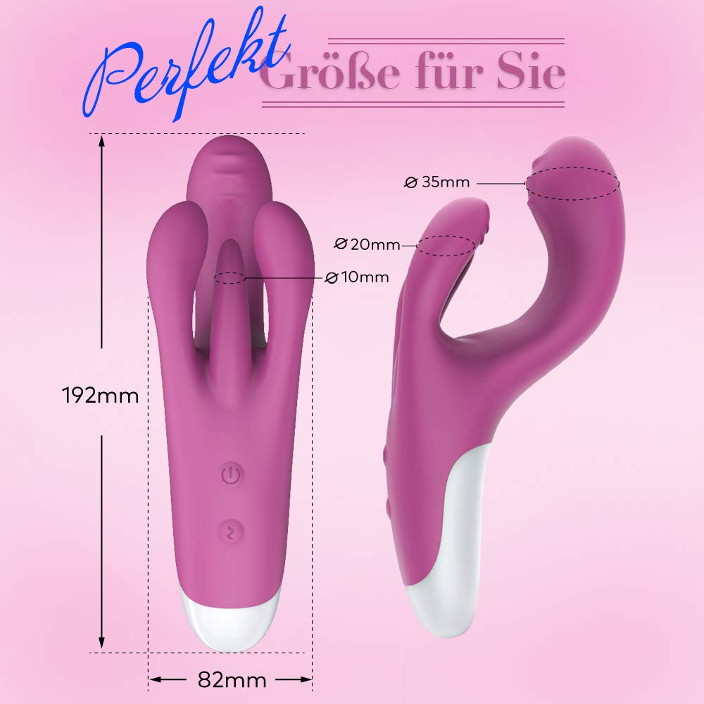 Fondlove Klitoris Vibratoren für Sie G-Punkt Vibrator mit 3 Motoren Klitoris Stimulator Sexspielzeug für Frauen und Paare Rabbit Vibratoren Erotik mit 10 Modi Silikon