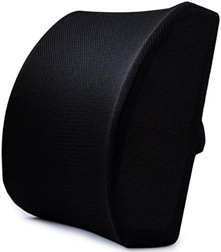 JAPAN SOLUTIONS 3d Memory Foam Lumbar Support Cushion Premium Ergonomic Pillow for Lower Back Pain Relief, Car Seat, Office Chair, Home, Breathable Mesh Black