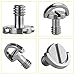 1/4''-20 D Shaft D-Ring Thumb Mounting Screw Adapter Threaded Stainless Steel Converter for DSLR Camera/Tripod/Monopod/QR Quick Release Plate-4 Pack