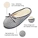 Cozy Niche Women's Memory Foam House Slippers - Slip-on Style with Striped Knitted Closed Toe, Perfect for Spring and Summer (Medium / 7-8 B(M) US, Gray)