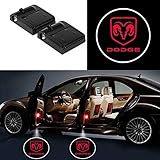 Bearfire 2 Pcs Wireless Car Door Led Welcome Laser Projector Logo Light Ghost Shadow Light Lamp Logos for Dodge Accessories