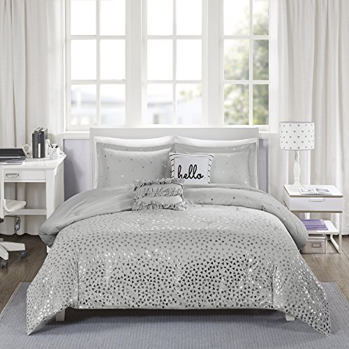 60 Off Ca 4 Piece Girls Shiny Grey Metallic Comforter Twin Twin Xl