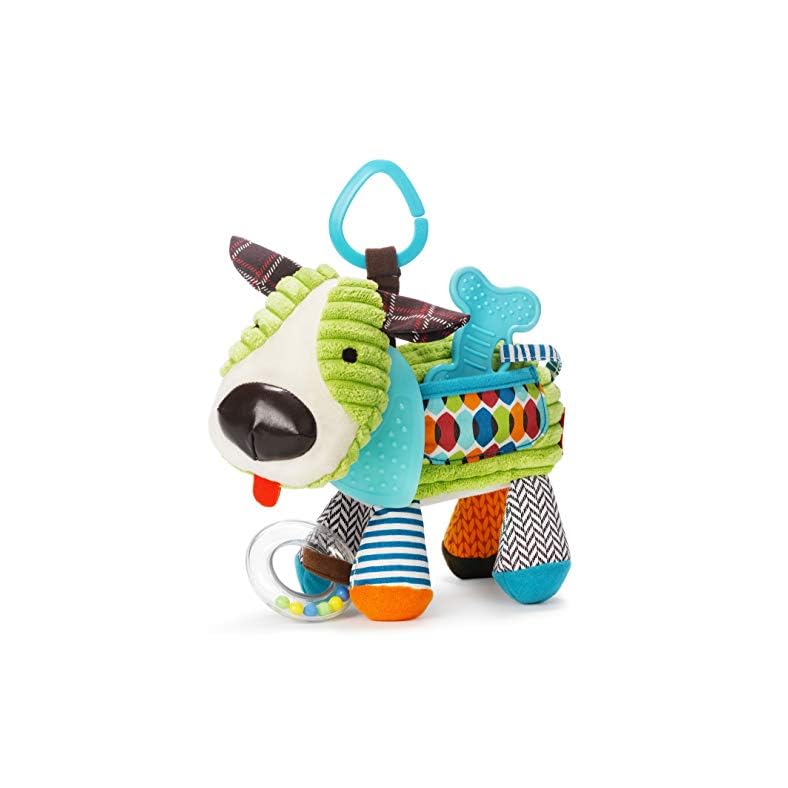 Skip Hop Bandana Buddies Baby Activity and Teething Toy with Multi-Sensory Rattle and Textures, Puppy