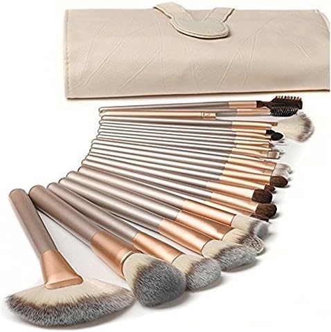 Ypres SU Makeup Brushes Set Eyeshadow Lip Brush Set Multifunctional Premium Wood Handle Foundation Blending Blush Cosmetics Eyeliner Face Powder Makeup Brush Kit With Portable Makeup Bag (18PCS)