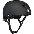 Triple Eight Sweat Saver Liner Skateboarding Helmet with Hook-and-Loop Tape and Easily Removable for Cleaning Best Bike Helmets for Adults - Small - Black Matte w/White
