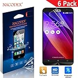Asus Zenfone 2 Ze551ml Screen Protector - Nacodex® [6-pack] Hd Ultra-clear High Definition (Hd) Screen Protectors, *Maximum Clarity and Touchscreen Accuracy , Anti-scratch, Anti-fingerprint , 99% Touch-screen Accurate, Ultra-clear LCD Screen Protectors Perfect Fit for Asus Zenfone 2 Ze551ml 5.5''