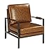 Signature Design by Ashley Peacemaker Mid-Century Modern Faux Leather Accent Chair, Brown