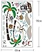 ufengke Cartoon Pirate Ship Monkey Pirate Coconut Island Wall Decals, Children's Room Nursery Removable Wall Stickers Murals