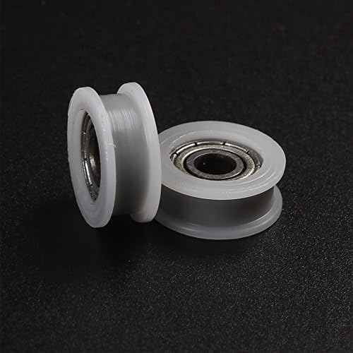 Letool10pcs U groove sliding door wheel 4x15x6mm POM caoted with 604zz bearing roller inner 4mm groove wheel (10)