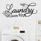 Picowe Laundry Room Sign Metal Wall Decor, 18.1x7.1 Inch Iron Art for Laundry Wall, Farmhouse Laundry Signs for Door, Rustic Laundry Room Artwork