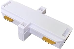 Yuemegou White L Type Track Lighting Connectors-L-Type Single Circuit 2-Wire, Track I Connector,for Track Lighting Accessories J&L Type Track System 110V (White I Connector)