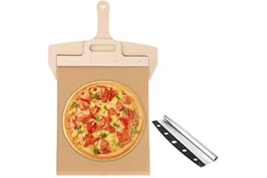 21.6 x 13.8 inch Sliding Pizza Board Peel with Pizza Spatula Cutter Accessory Pizza Slider Paddle Shovel with Handle Pizza Pe
