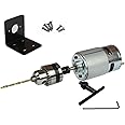 Abovehill 775 DC Motor Set 12V-24V 6000-12000RPM Ball Bearing Motor for Electrical Tools +Motor Bracket +Drill Chuck+Bushing+4mm Drill