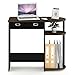 Furinno Go Green Home Laptop Notebook Computer Desk/Table with 2 Drawer Bins, Columbia Walnut/Black/Dark Brown