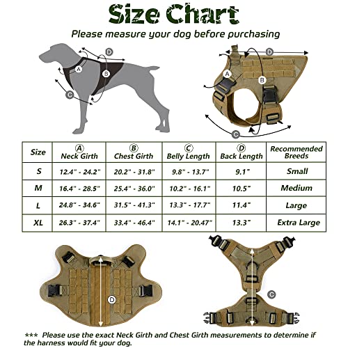 rabbitgoo Tactical Dog Harness for Large Dogs, Heavy Duty Dog Harness