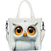 Cute owl print handbag-perfect gifts for animal lovers, women, shoulder bag Skew straddle bag Fashion casual travel bag