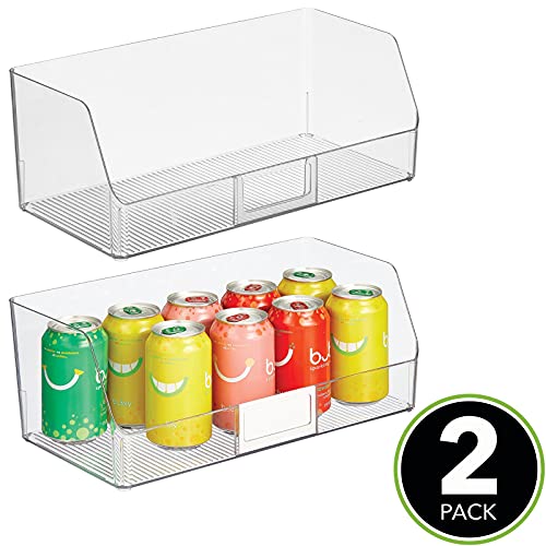 mDesign Wide Plastic Kitchen Food Storage Organizer Bin Basket with