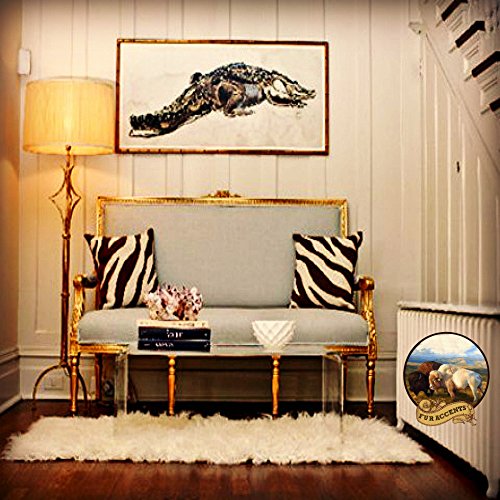 Fur Accents Faux Sheepskin Rug Shaggy Mongolian Faux Fur