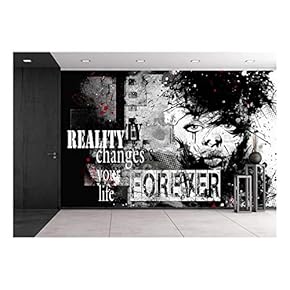 Modern Teenage Girl on Grunge Background. Grunge Style. Modern Generation. - Removable Wall Mural | Self-Adhesive Large Wallpaper - 66x96 inches