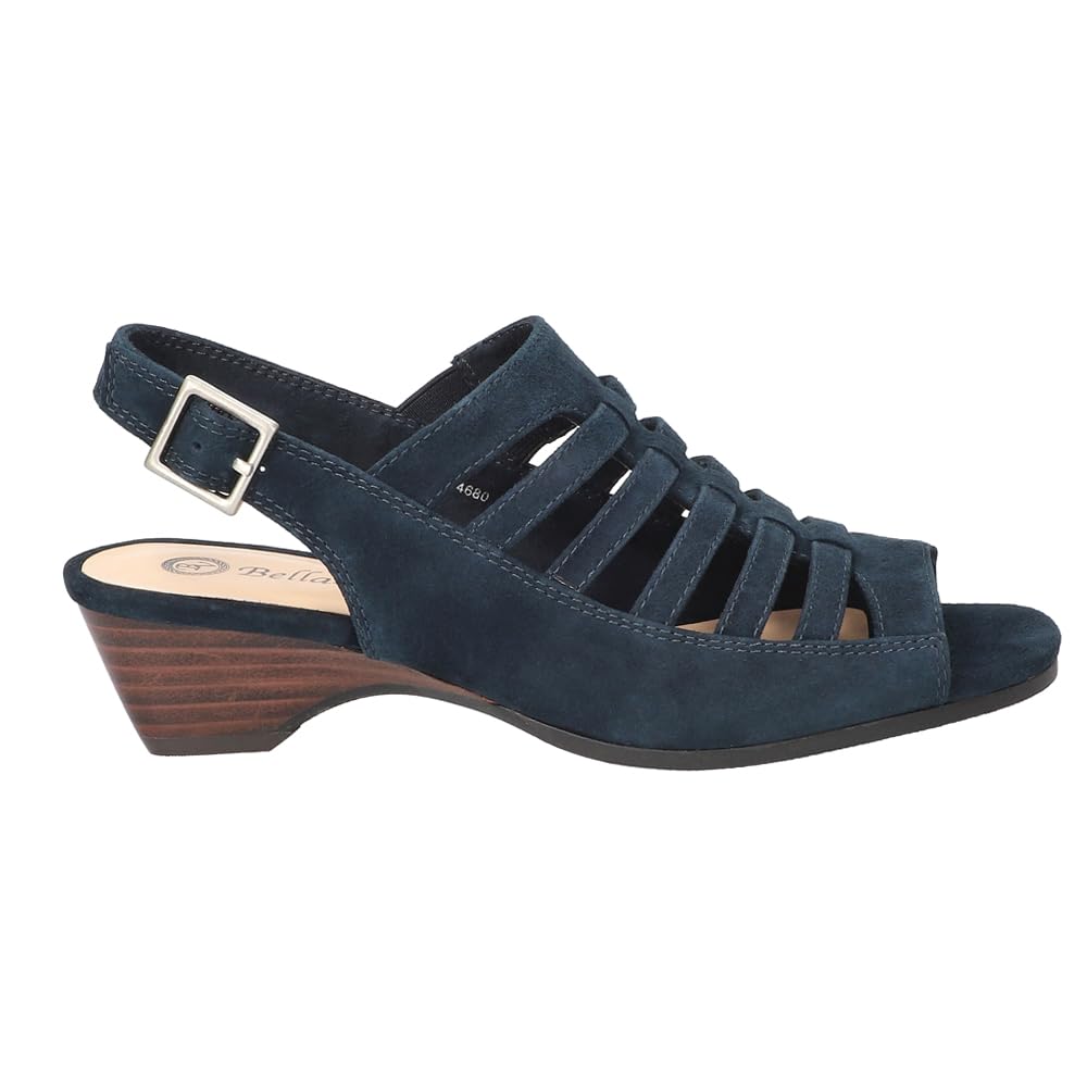 Bella Vita Women’s Yakira Wedge Sandal, Navy Kidsuede Leather, 12