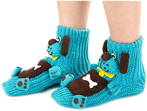 Field4U Kids' 3D Christmas Santa Knit Slipper Socks With Non-Skid Soles Christmas Gift …