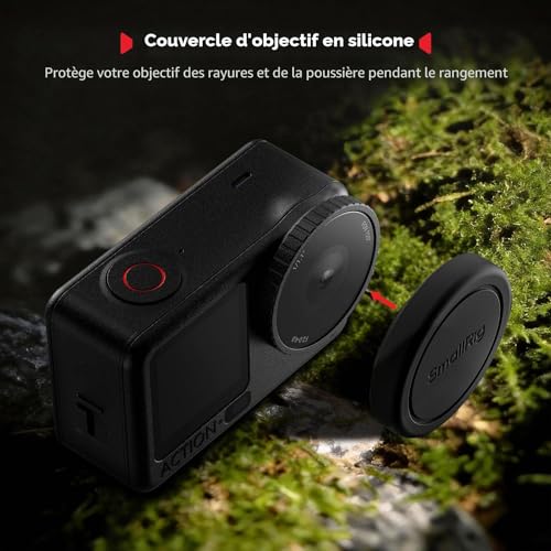 SmallRig Kit de Filtres ND pour DJI Osmo Action 6, 5 Filtres Polarisants à Densité Neutre (CPL, ND8, ND16, ND32) à Clipser, avec Protection d'objectif en Silicone et Verre Optique HD - 5895