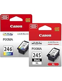 Canon PG-245 XL Cartucho de tinta negra de alta capacidad (8278B001) + cartucho de tinta de color Canon CL-246 (8281B001)