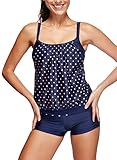 CLEARANCE! Zando 2 Piece Bathing Suits Retro Boyshort Tankini Swimsuits for Women Sporty Printing Swimwear On Sale