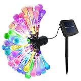 VicTsing 50 LED Water Drop Solar Outdoor String Light, 20ft Colorful Fairy Light, Raindrop Starry Light, Waterproof Ambiance Lighting for Patio, Garden, Home, Wedding, Christmas Tree, Party