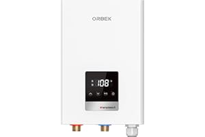 ORBEK Electric Tankless Water Heater 14KW 240V, On Demand Instant Water Heater, Endless Hot Water for Residential House Use, with LED Digital Display, 2-3 Point of Use Hot Water