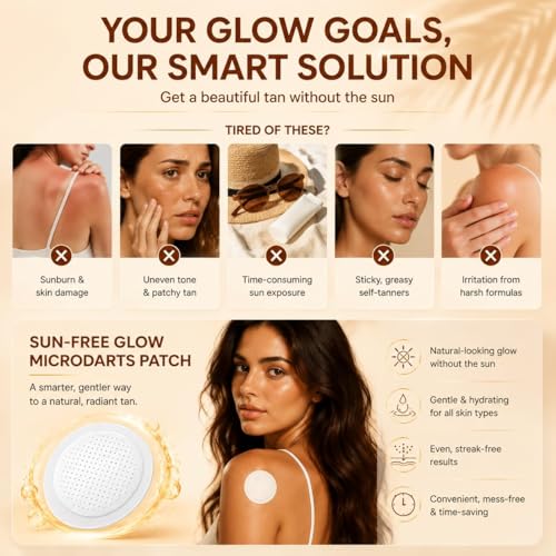 3 Box Sun Free Glow Patches, 2026 New Sun Free Glow Micro Needle Patch Tanning, Sun Free Glow Tanning Patches, Enhances Natural Tan, Natural Looking Glow, Bronzing, Suitable for All Skin Types