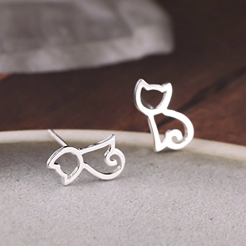 Julies-Jewelry-S925-Sterling-Silver-Cat-Earrings-Hollow-Out-Cat-Stud-Earrings