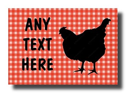 Rojo a cuadros pollo gallina personalizado Jumbo imán para nevera ...