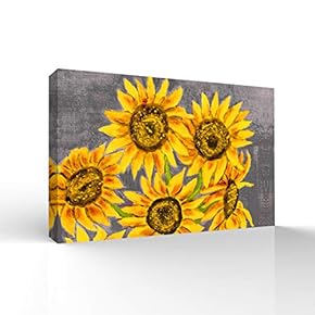 Canvas Wall Art Sunflower Pictures Home Wall Decorations for Bedroom Living Room Paintings Canvas Prints Framed - 12x18 inches