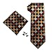 Landisun SILK Plaids & Checks Mens SILK Tie Set: Necktie+Hanky+Cufflinks 458 Multi-Color, 3.25