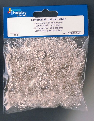 Glorex Tinsel Hair Tinsel Hair Curly Silver 13 x 11.5 x 2 cm