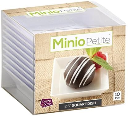 Minio Petite Square Mini Dessert Plates 2.5'' x 2.5'' White (5)