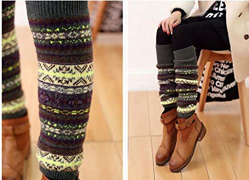 Lucky staryuan Black Friday Women Set of 3 Wool Knit Leg Warmer Boot Warmer (Style 2)