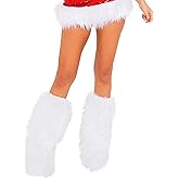 RWYBEIW Womens Fluffy Faux Fur Leg Warmers Winter Furry Leg Warmers Long Boots Cuffs Covers Holiday Festival Party Accessory