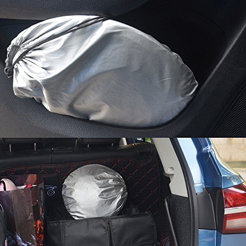 Full Car Windshield Sun Shade, Lecone Folding Silvering Reflective Car Sun Shade Visor Shield Cover to Keep Your Vehicle Cool, Heat and Sun Reflector