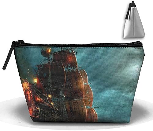 Portable Travel Storage Bags Nautical Vintage Sailing Pirate Ship All Printed Clutch Wallets Big Pouch Purse Zipper Holder For Kits Medicine And Makeup Bag