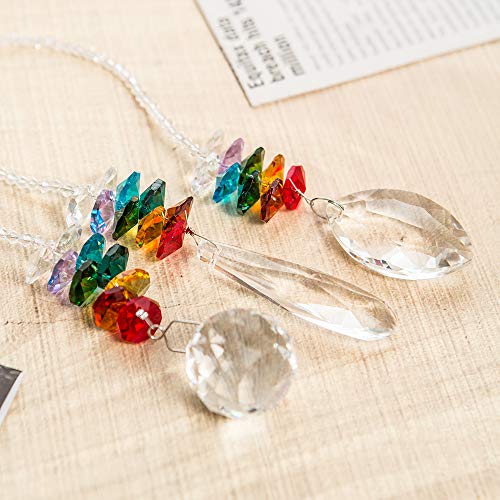 WEISIPU 3PCS Crystals Ball Prisms Suncatcher Hanging Ornament Crystals Hanging Ornament Chakra Crystals for Home, Office, Garden Decoration, Car Pendants, Birthday Presents