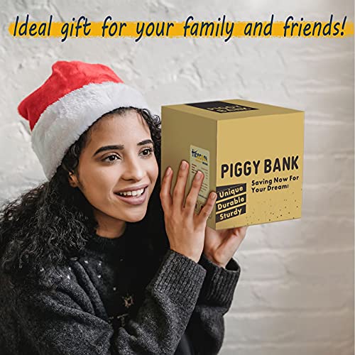 hicocool Adult Piggy Bank Stainless Steel Safe Large Piggy Banks for