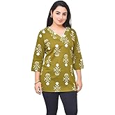Women's Cotton V-Neck Short Kurti – Ethnic Wear Tunic Top for Casual & Festive Look