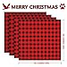 Buffalo Plaid Heat Transfer Vinyl, Rquite Printed Christmas Red Black Vinyl Sheets Adhesive Cloth Craft for Shirt and DIY (4 Sheets 12