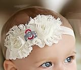 Ohio State Buckeyes Baby/ Toddler Shabby Flower Bow Headband