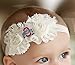 Ohio State Buckeyes Baby/ Toddler Shabby Flower Bow Headband