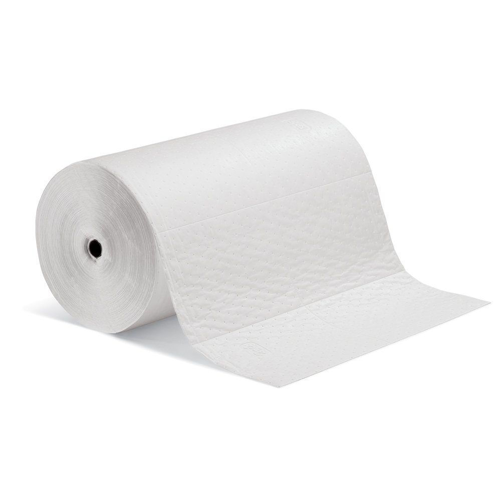 New Pig Oil-Only Absorbent Mat Roll, 42-Gal Absorbency, Mediumweight, Absorbs Oil-Based Liquids, Repels Water, 200' L x 30" W, White (1 Roll), MAT461: Industrial & Scientific