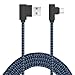 AOKER USB Type C Cable, 3Pack 3ft Right Angle 90 Degree Nylon Braided USB Type A to C Charger for Galaxy S8, S8 Plus, ZTE Zmax Pro Z981, Google Pixel/Pixel XL, LG G6 (3X3ft Black Blue)